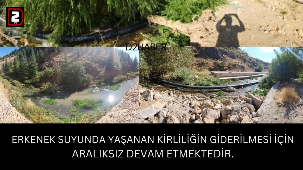 ERKENEK SUYUNDA YAŞANAN KİRLİLİĞİN GİDERİLMESİ İÇİN  ÇALIŞMALAR ARALIKSIZ DEVAM ETMEKTEDİR