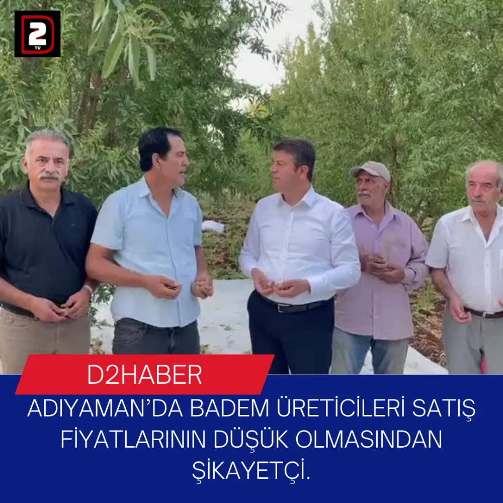 ADIYAMAN’DA BADEM ÜRETİCİLERİ SATIŞ FİYATLARININ DÜŞÜK OLMASINDAN ŞİKAYETÇİ.