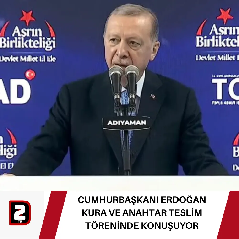 CUMHURBAŞKANI ERDOĞAN KURA VE ANAHTAR TESLİM TÖRENİNDE KONUŞUYOR