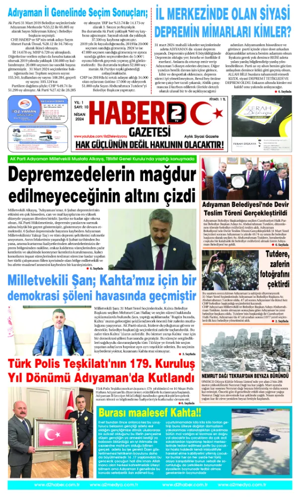 nisan sayımız çıktı haber d2 