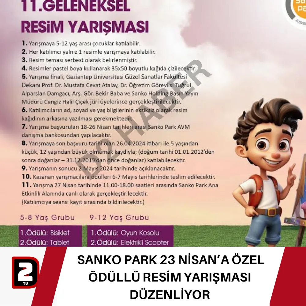  SANKO PARK 23 NİSAN’A ÖZEL ÖDÜLLÜ RESİM YARIŞMASI DÜZENLİYOR