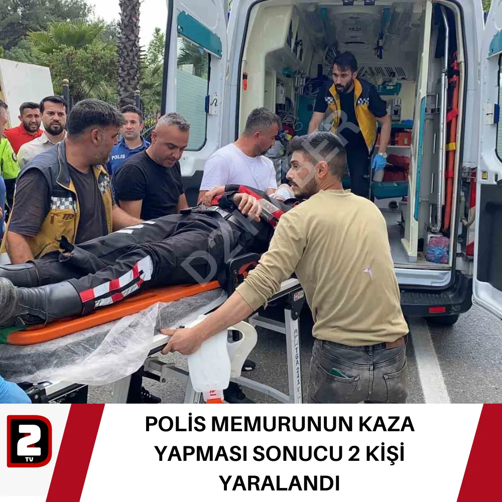 POLİS MEMURUNUN KAZA YAPMASI SONUCU 2 KİŞİ YARALANDI