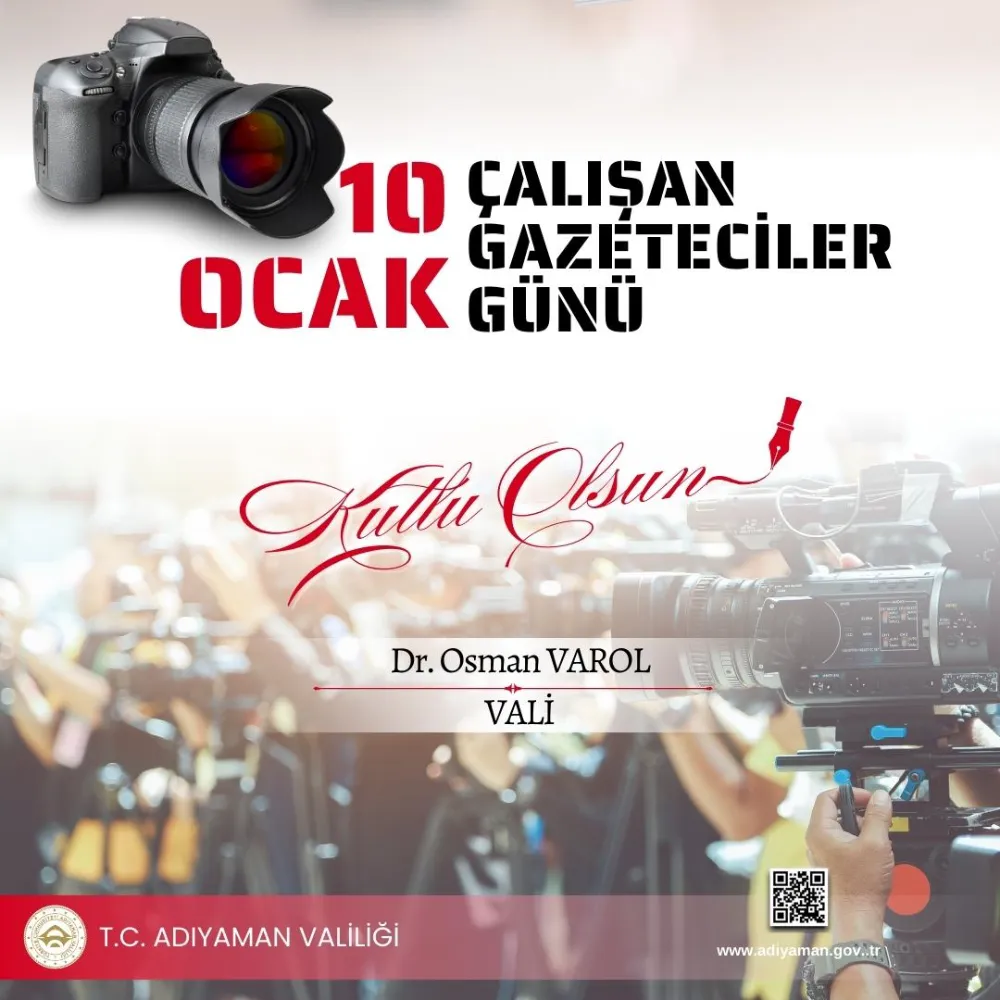 VALİMİZ SAYIN DR.OSMAN VAROL’UN “10 OCAK ÇALIŞAN GAZETECİLER GÜNÜ” MESAJI   